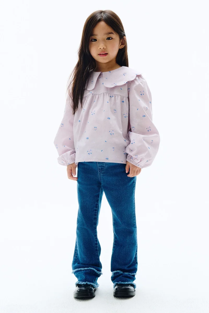 اتش اند ام بلوزة قطنية بياقة